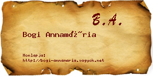 Bogi Annamária névjegykártya